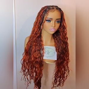 Boho Box Braids Bleached Knots Wig Ginger